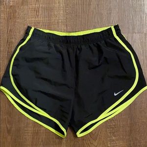 Nike Black and Neon Athletic Running shorts